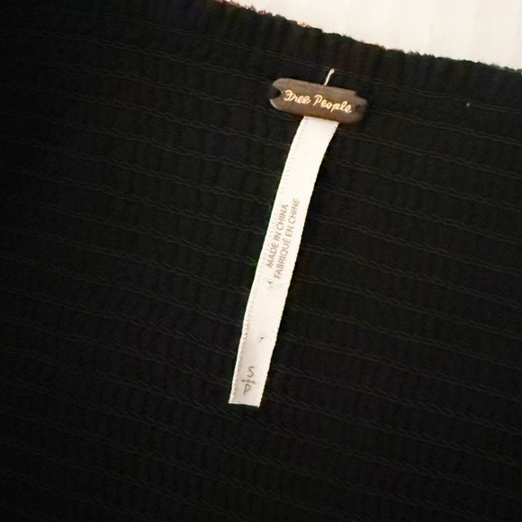 Free People Black and Red Floral Smocked Corset Top - Picture 4 of 7